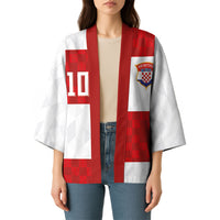 Croatia National Football Custom Kimono Checkerboard Pattern with Glagolitic Script