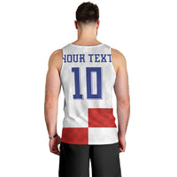 Croatia National Football Custom Men Tank Top Checkerboard Pattern with Glagolitic Script