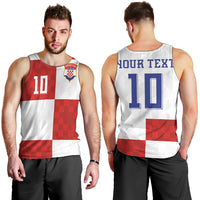 Croatia National Football Custom Men Tank Top Checkerboard Pattern with Glagolitic Script