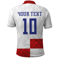 Croatia National Football Custom Polo Shirt Checkerboard Pattern with Glagolitic Script