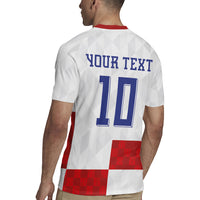 Croatia National Football Custom Rugby Jersey Checkerboard Pattern with Glagolitic Script