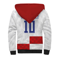 Croatia National Football Custom Sherpa Hoodie Checkerboard Pattern with Glagolitic Script