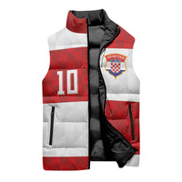 Croatia National Football Custom Sleeveless Puffer Jacket Checkerboard Pattern with Glagolitic Script