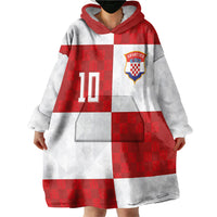 Croatia National Football Custom Wearable Blanket Hoodie Checkerboard Pattern with Glagolitic Script