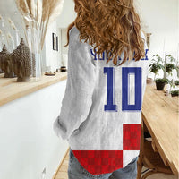 Croatia National Football Custom Women Casual Shirt Checkerboard Pattern with Glagolitic Script