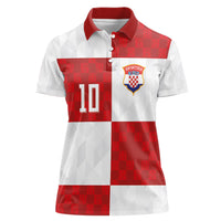 Croatia National Football Custom Women Polo Shirt Checkerboard Pattern with Glagolitic Script