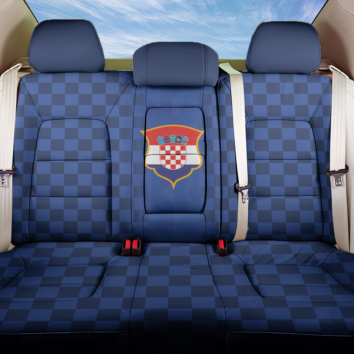 Croatia Football Back Car Seat Cover Vatreni Glory 2026 Away Colors