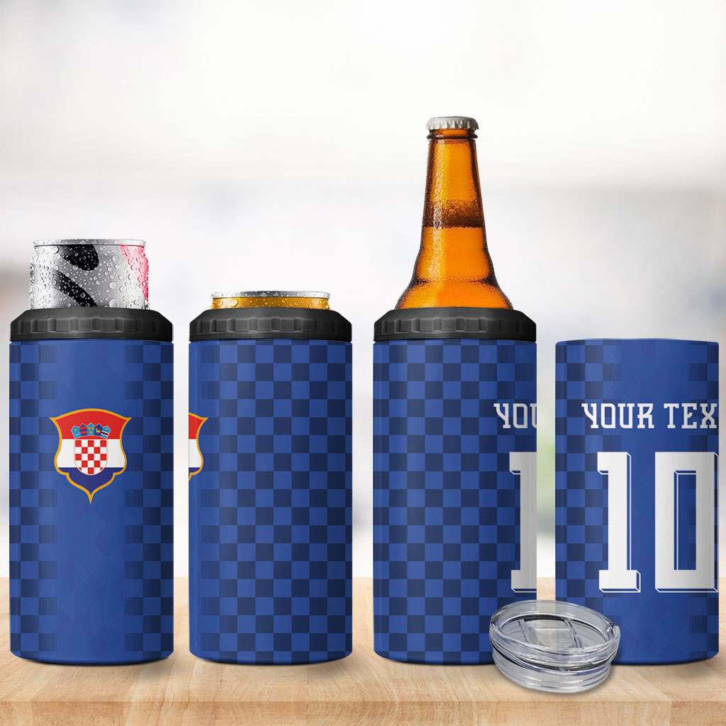 Croatia Football Custom 4 in 1 Can Cooler Tumbler Vatreni Glory 2026 Away Colors