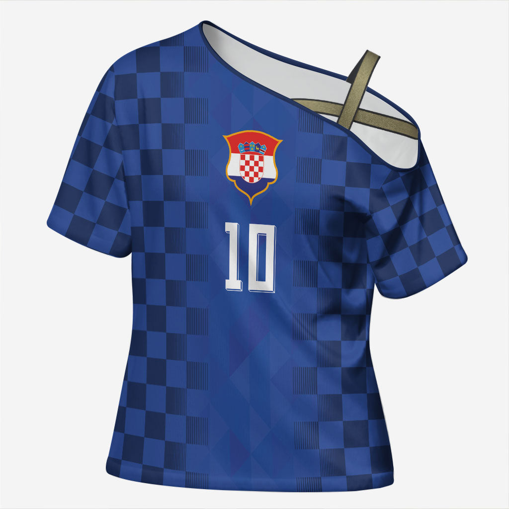 Croatia Football Custom Cross Shoulder Shirt Vatreni Glory 2026 Away Colors