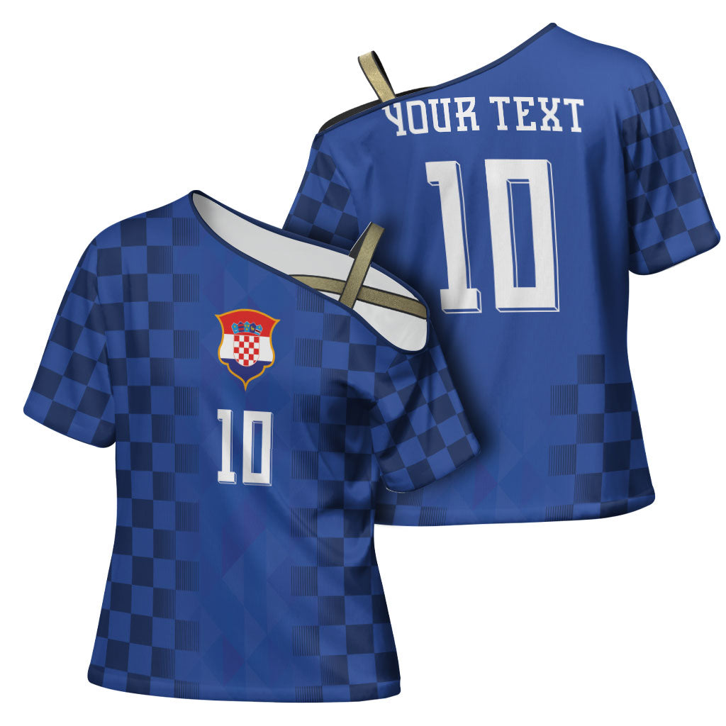 Croatia Football Custom Cross Shoulder Shirt Vatreni Glory 2026 Away Colors