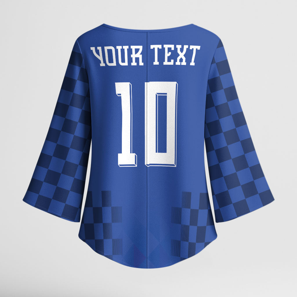 Croatia Football Custom Kimono Sleeve Blouse Vatreni Glory 2026 Away Colors