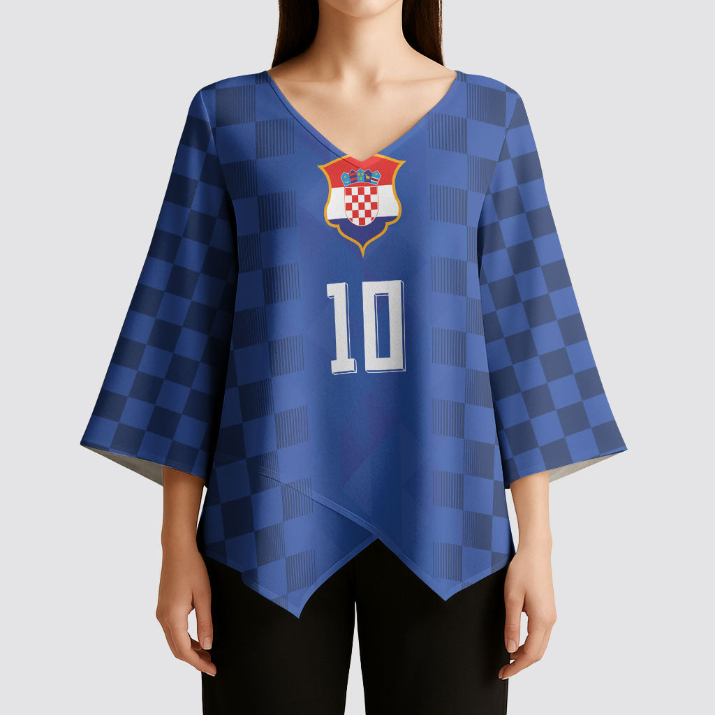 Croatia Football Custom Kimono Sleeve Blouse Vatreni Glory 2026 Away Colors