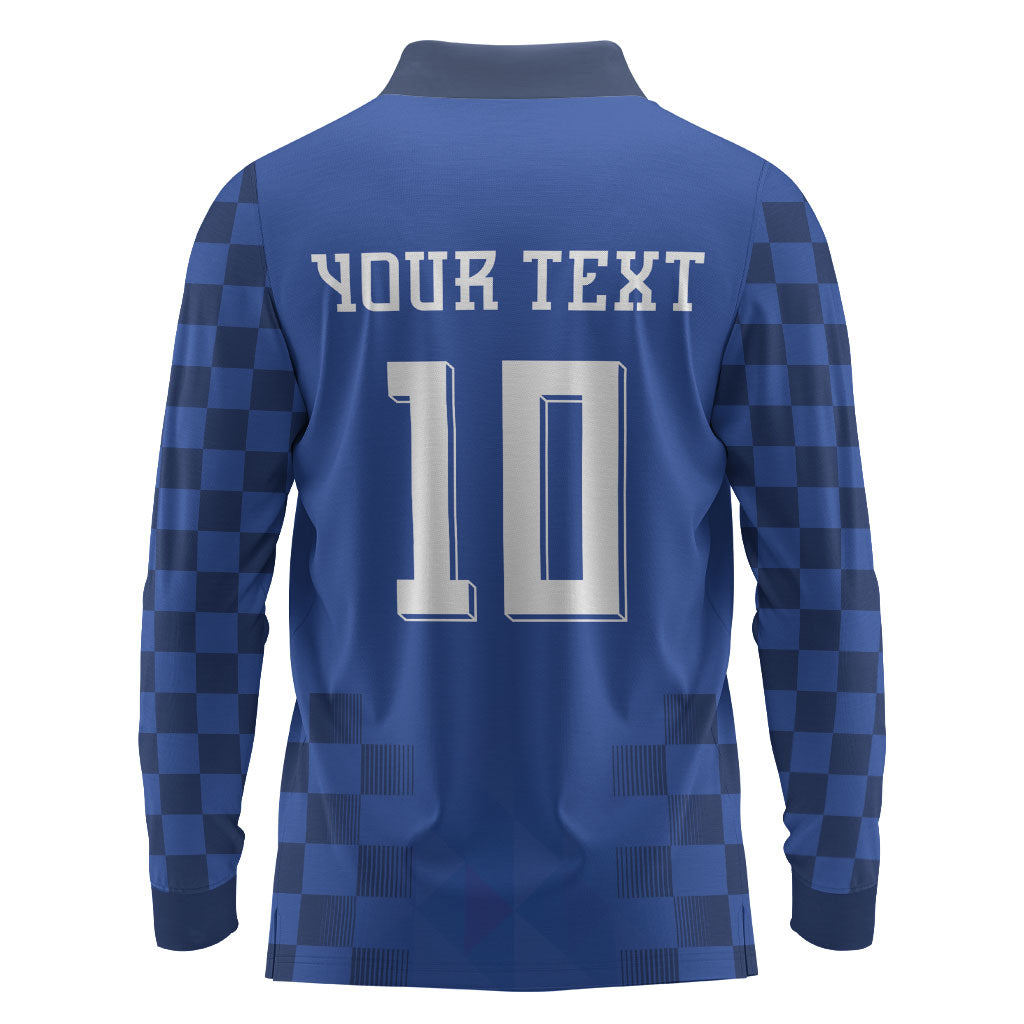 Croatia Football Custom Long Sleeve Polo Shirt Vatreni Glory 2026 Away Colors