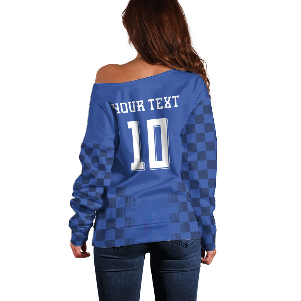 Croatia Football Custom Off Shoulder Sweater Vatreni Glory 2026 Away Colors
