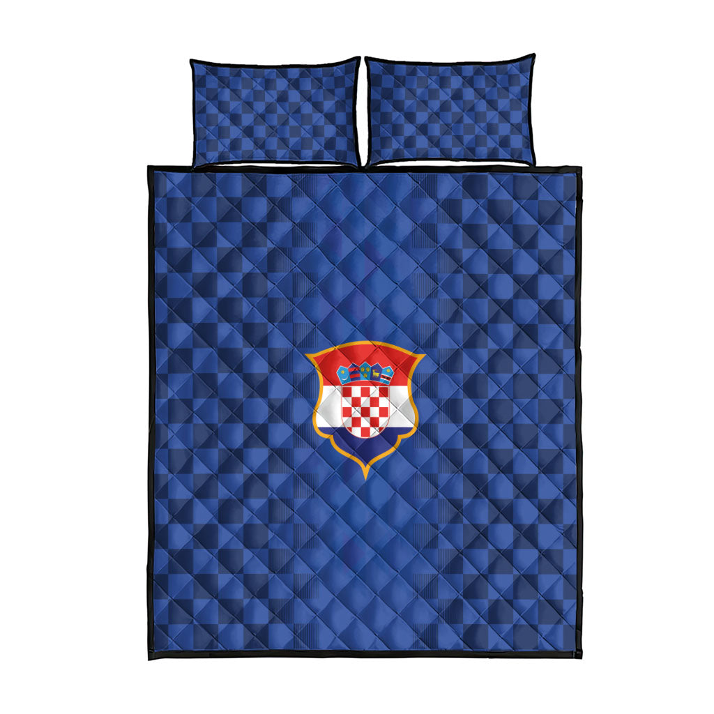 Croatia Football Quilt Bed Set Vatreni Glory 2026 Away Colors