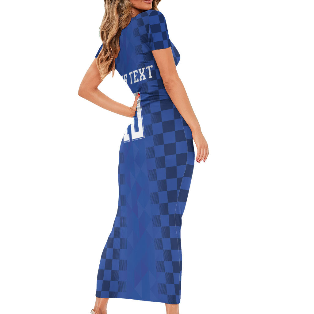 Croatia Football Custom Short Sleeve Bodycon Dress Vatreni Glory 2026 Away Colors