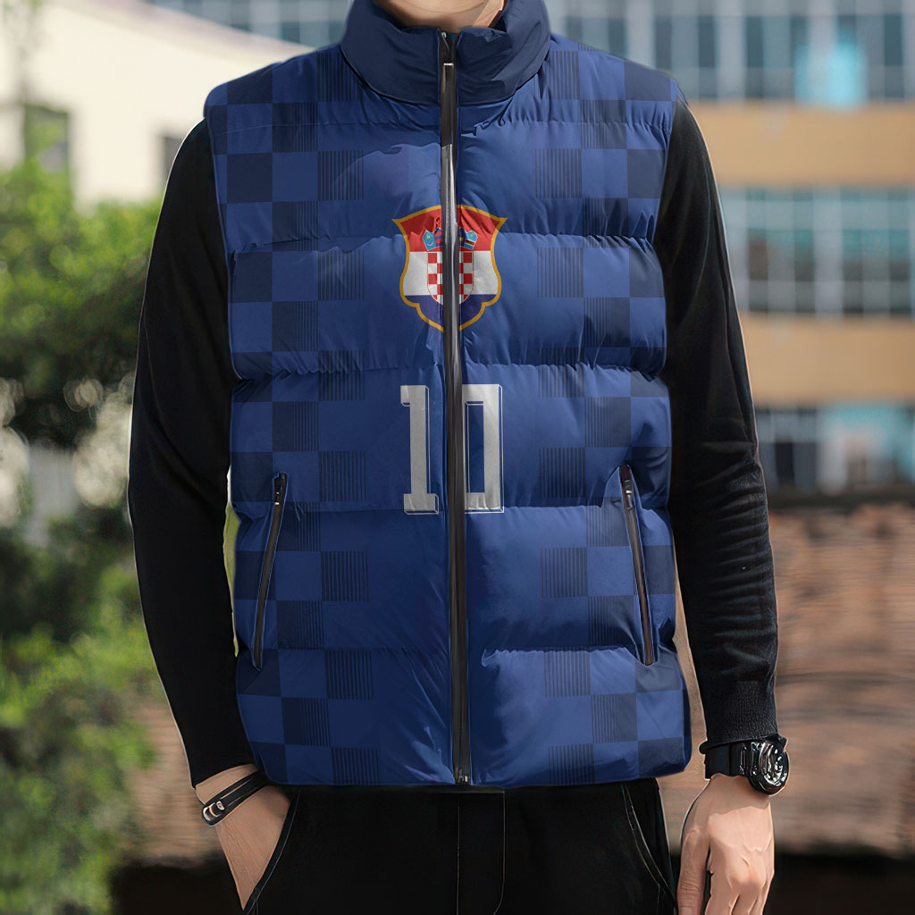 Croatia Football Custom Sleeveless Puffer Jacket Vatreni Glory 2026 Away Colors