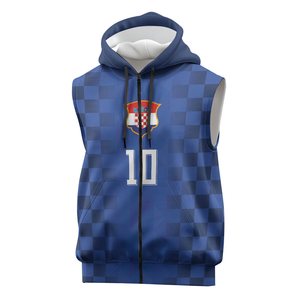 Croatia Football Custom Sleeveless Zip Hoodie Vatreni Glory 2026 Away Colors