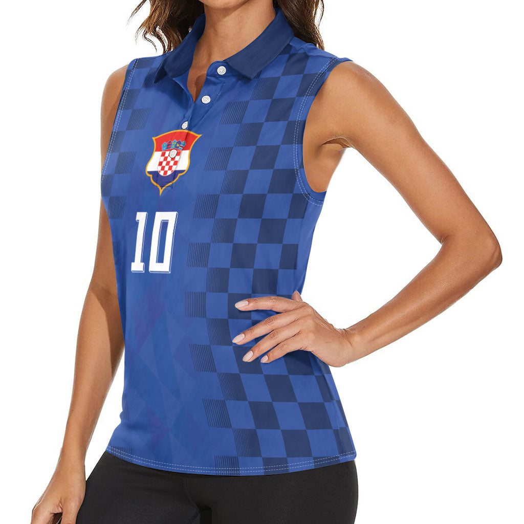 Croatia Football Custom Women Sleeveless Polo Shirt Vatreni Glory 2026 Away Colors