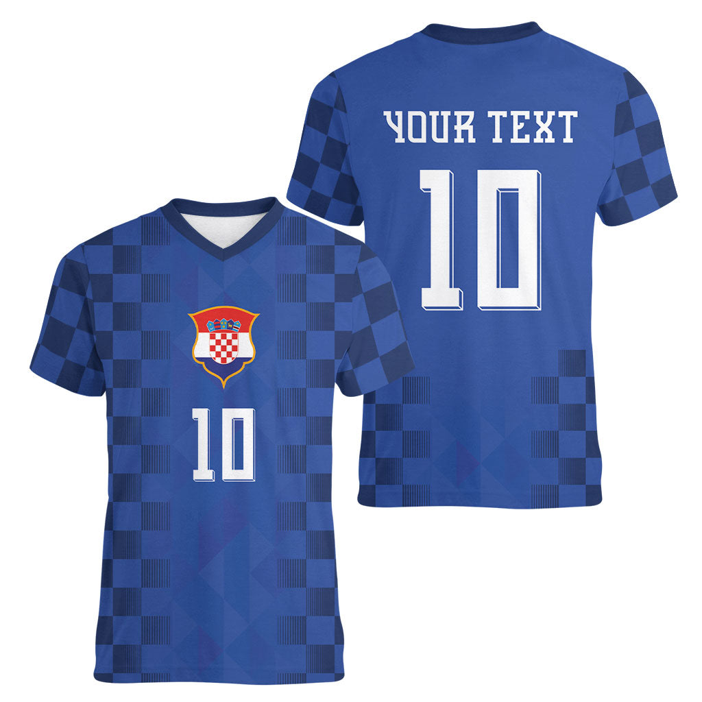 Croatia Football Custom Women V-Neck T-Shirt Vatreni Glory 2026 Away Colors