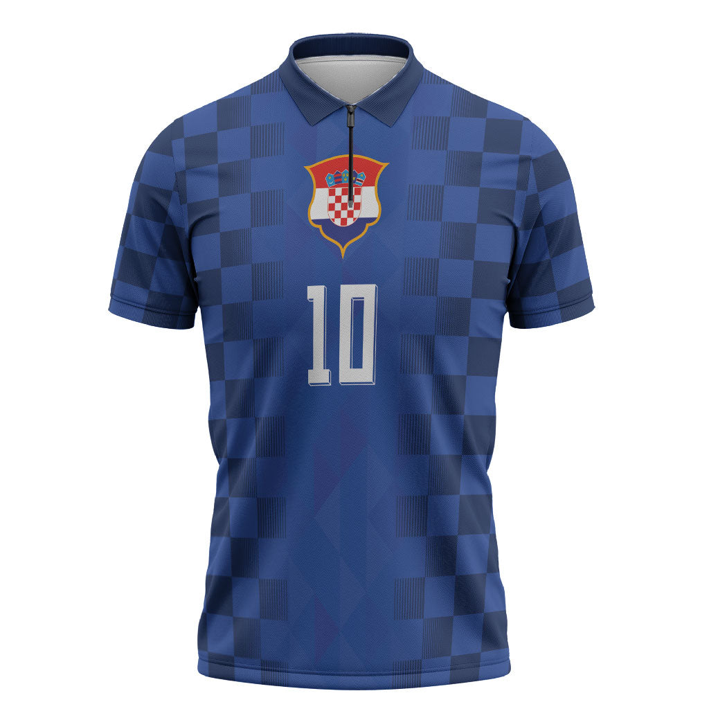 Croatia Football Custom Zipper Polo Shirt Vatreni Glory 2026 Away Colors
