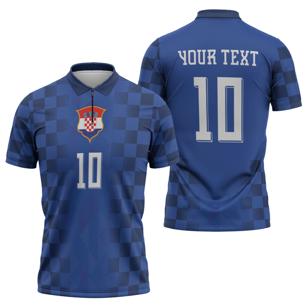 Croatia Football Custom Zipper Polo Shirt Vatreni Glory 2026 Away Colors