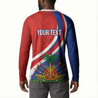 Personalized Haiti and Poland Cultural Fusion Button Sweatshirt White Eagle and Haitian Independence Symbols