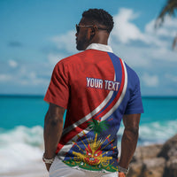 Personalized Haiti and Poland Cultural Fusion Hawaiian Shirt White Eagle and Haitian Independence Symbols LT03