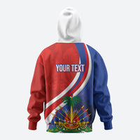 Personalized Haiti and Poland Cultural Fusion Hoodie White Eagle and Haitian Independence Symbols