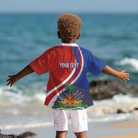 Personalized Haiti and Poland Cultural Fusion Kid Hawaiian Shirt White Eagle and Haitian Independence Symbols
