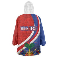 Personalized Haiti and Poland Cultural Fusion Kid Wearable Blanket Hoodie White Eagle and Haitian Independence Symbols