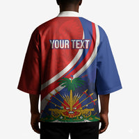 Personalized Haiti and Poland Cultural Fusion Kimono White Eagle and Haitian Independence Symbols
