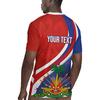 Personalized Haiti and Poland Cultural Fusion Rugby Jersey White Eagle and Haitian Independence Symbols
