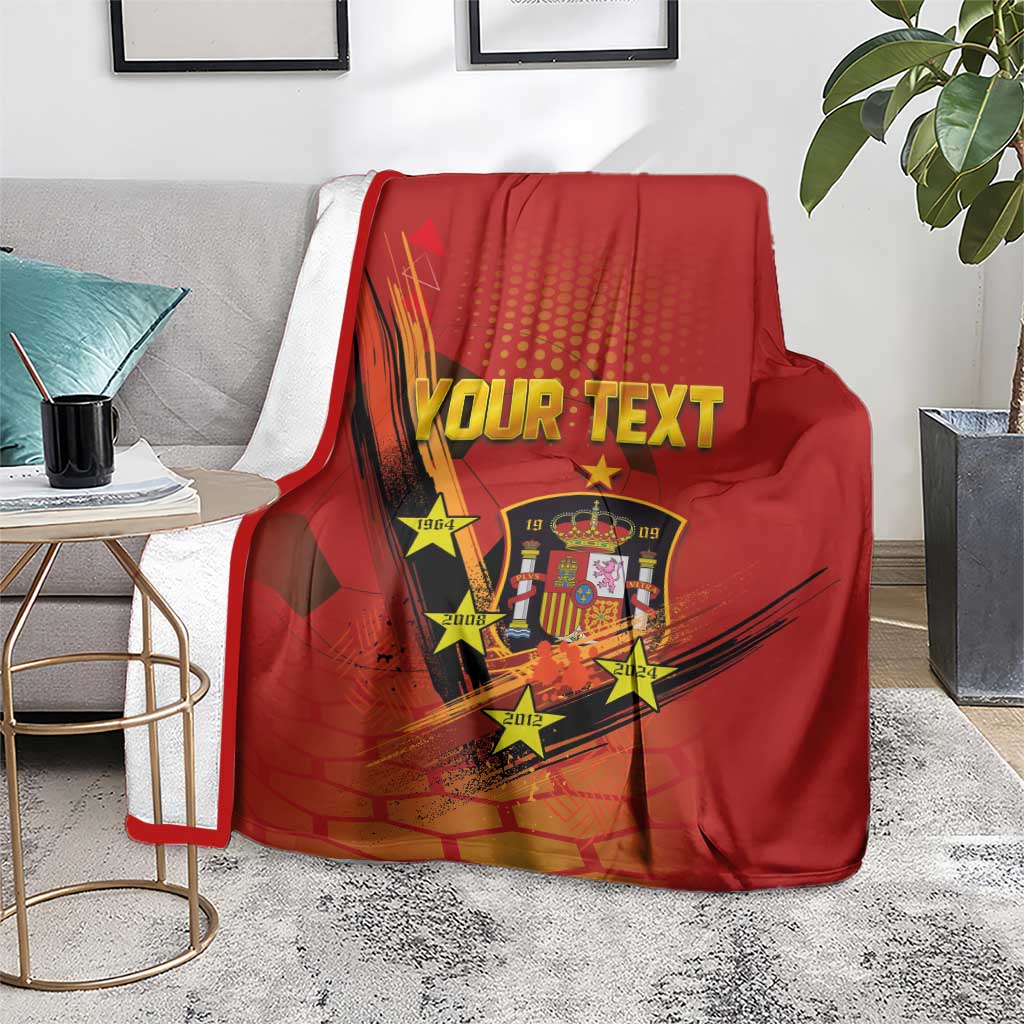 Personalised Spain Football 2024 Blanket La Roja The Fourth Time Champion European