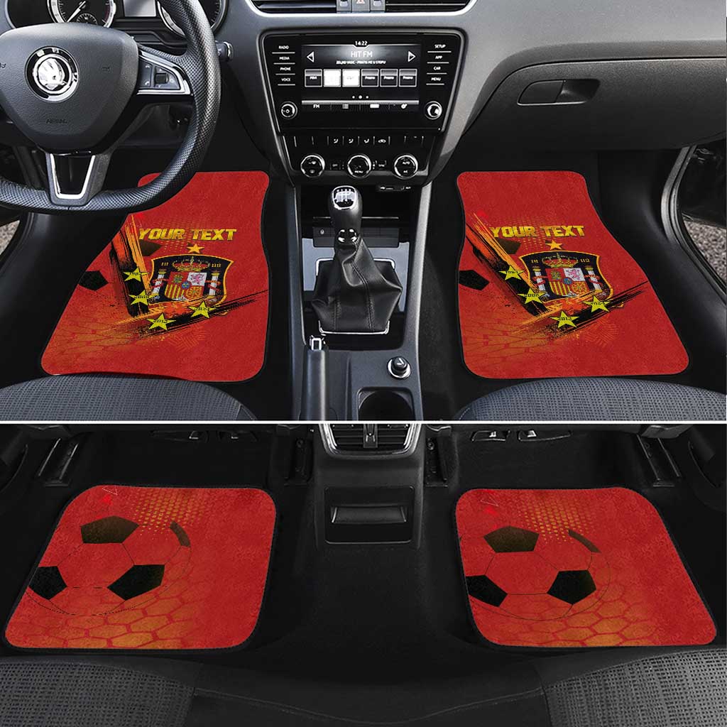 Personalised Spain Football 2024 Car Mats La Roja The Fourth Time Champion European - Wonder Print Shop