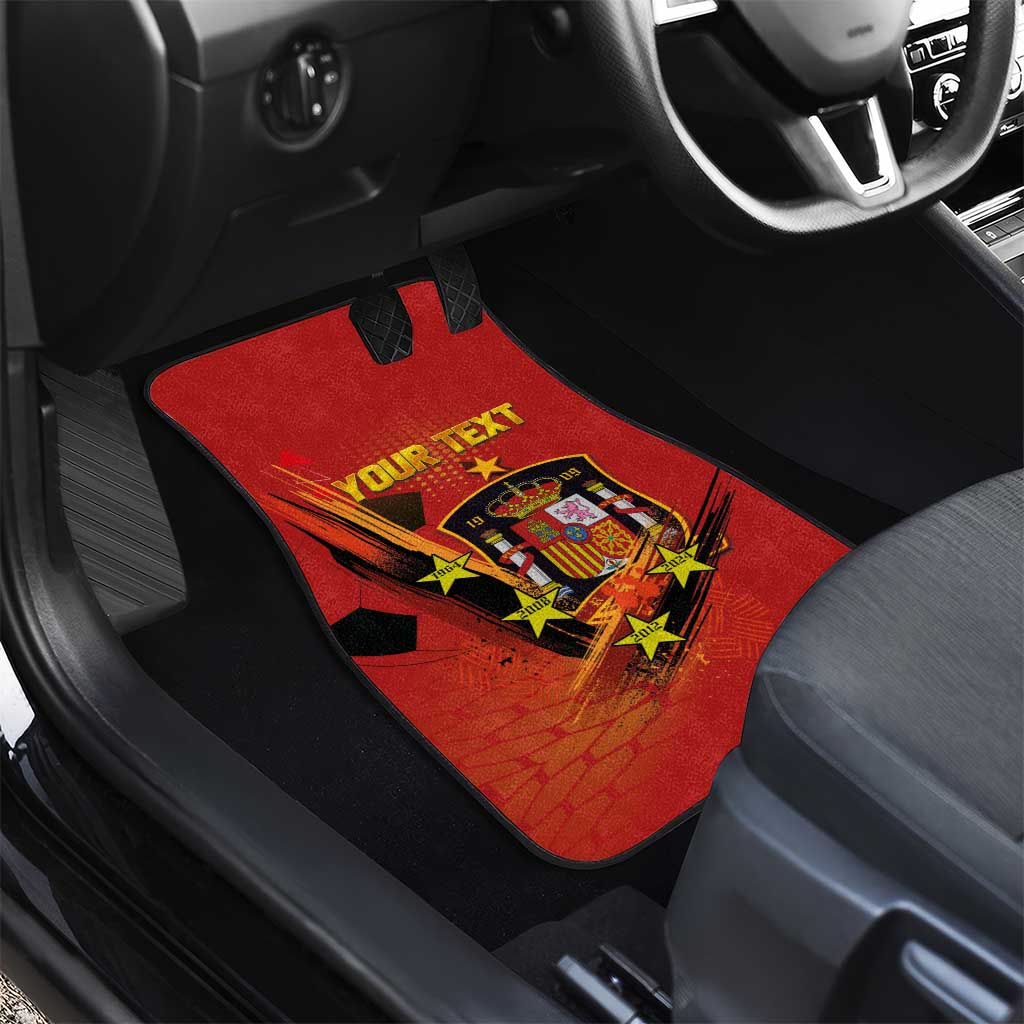 Personalised Spain Football 2024 Car Mats La Roja The Fourth Time Champion European - Wonder Print Shop