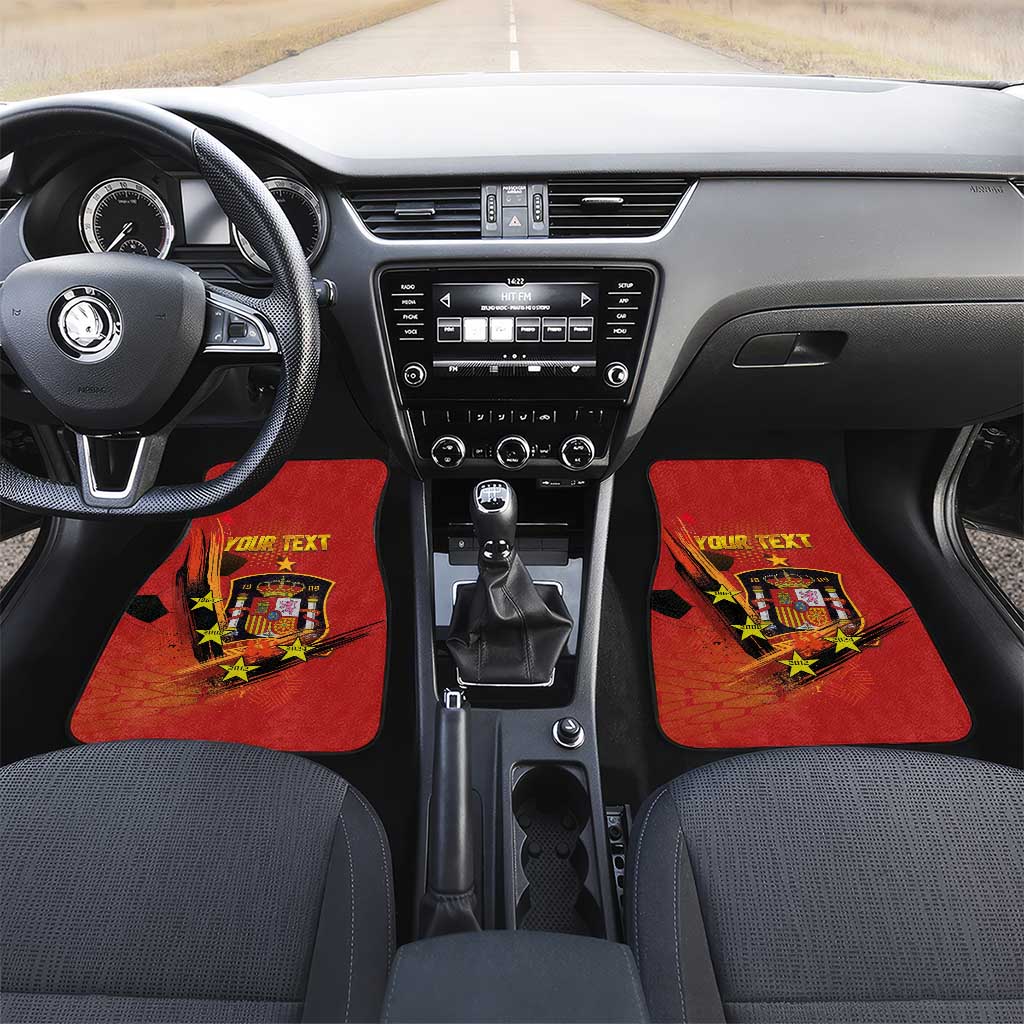 Personalised Spain Football 2024 Car Mats La Roja The Fourth Time Champion European - Wonder Print Shop