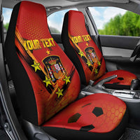 Personalised Spain Football 2024 Car Seat Cover La Roja The Fourth Time Champion European - Wonder Print Shop
