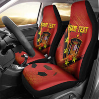Personalised Spain Football 2024 Car Seat Cover La Roja The Fourth Time Champion European - Wonder Print Shop