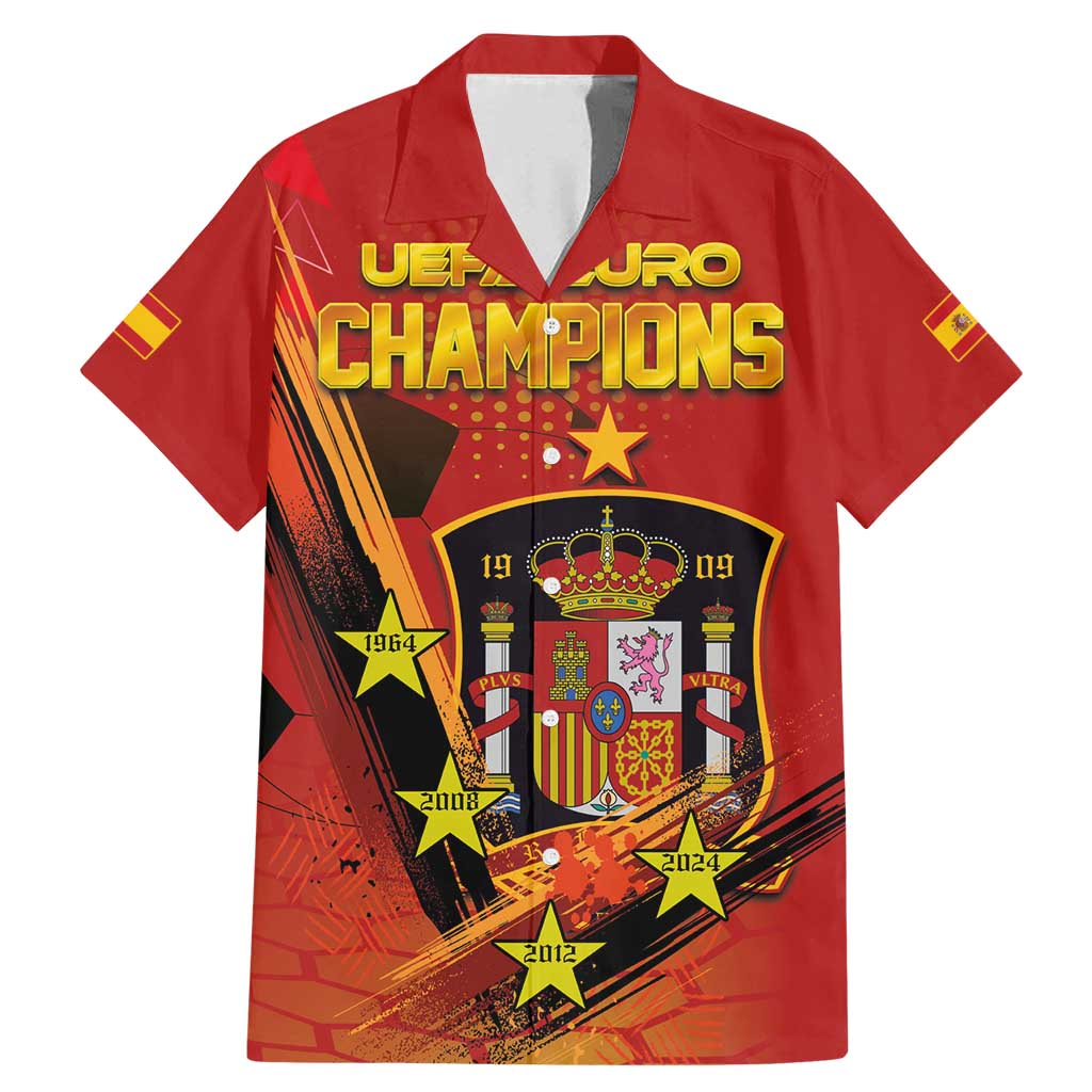 Personalised Spain Football 2024 Family Matching Mermaid Dress and Hawaiian Shirt La Roja The Fourth Time Champion European - Wonder Print Shop