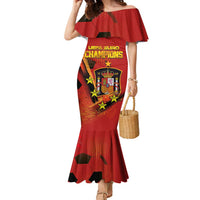 Personalised Spain Football 2024 Family Matching Mermaid Dress and Hawaiian Shirt La Roja The Fourth Time Champion European - Wonder Print Shop