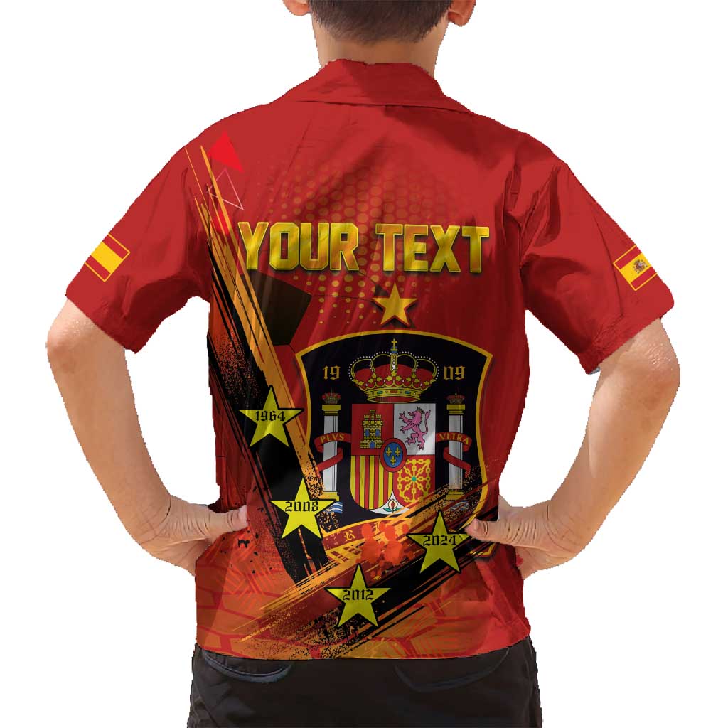 Personalised Spain Football 2024 Family Matching Off Shoulder Maxi Dress and Hawaiian Shirt La Roja The Fourth Time Champion European - Wonder Print Shop