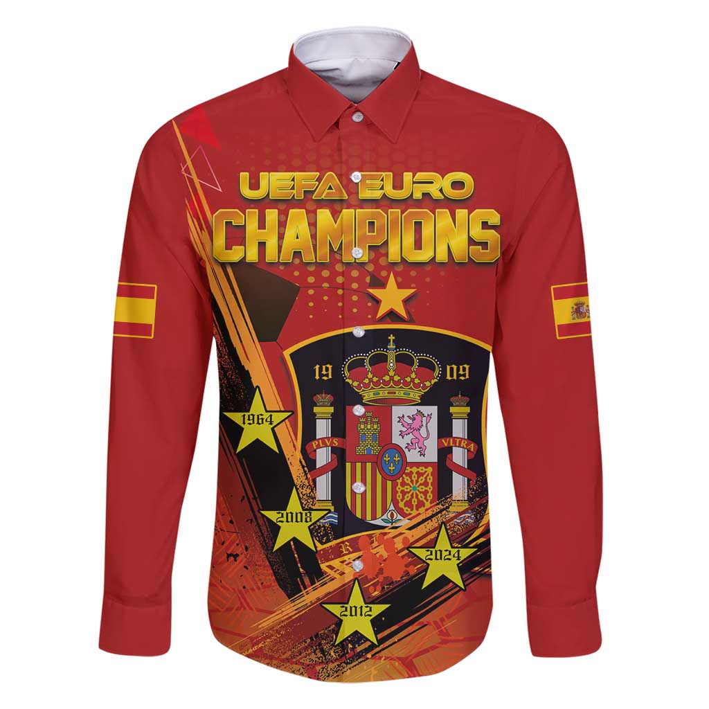 Personalised Spain Football 2024 Family Matching Tank Maxi Dress and Hawaiian Shirt La Roja The Fourth Time Champion European - Wonder Print Shop