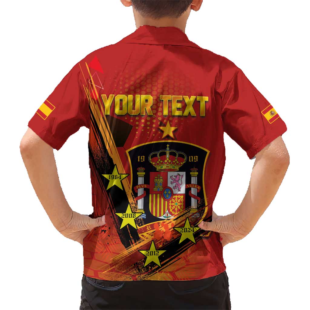 Personalised Spain Football 2024 Kid Hawaiian Shirt La Roja The Fourth Time Champion European - Wonder Print Shop