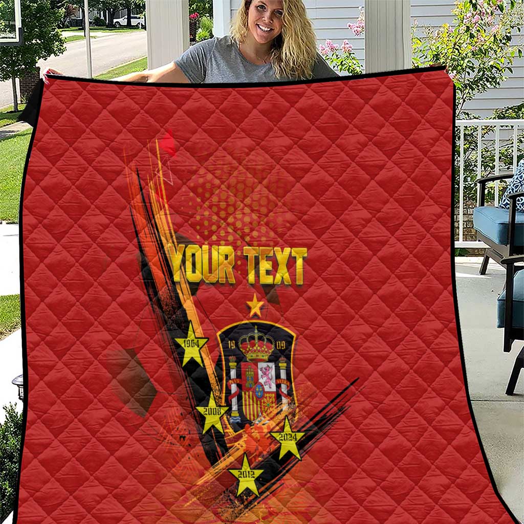 Personalised Spain Football 2024 Quilt La Roja The Fourth Time Champion European - Wonder Print Shop