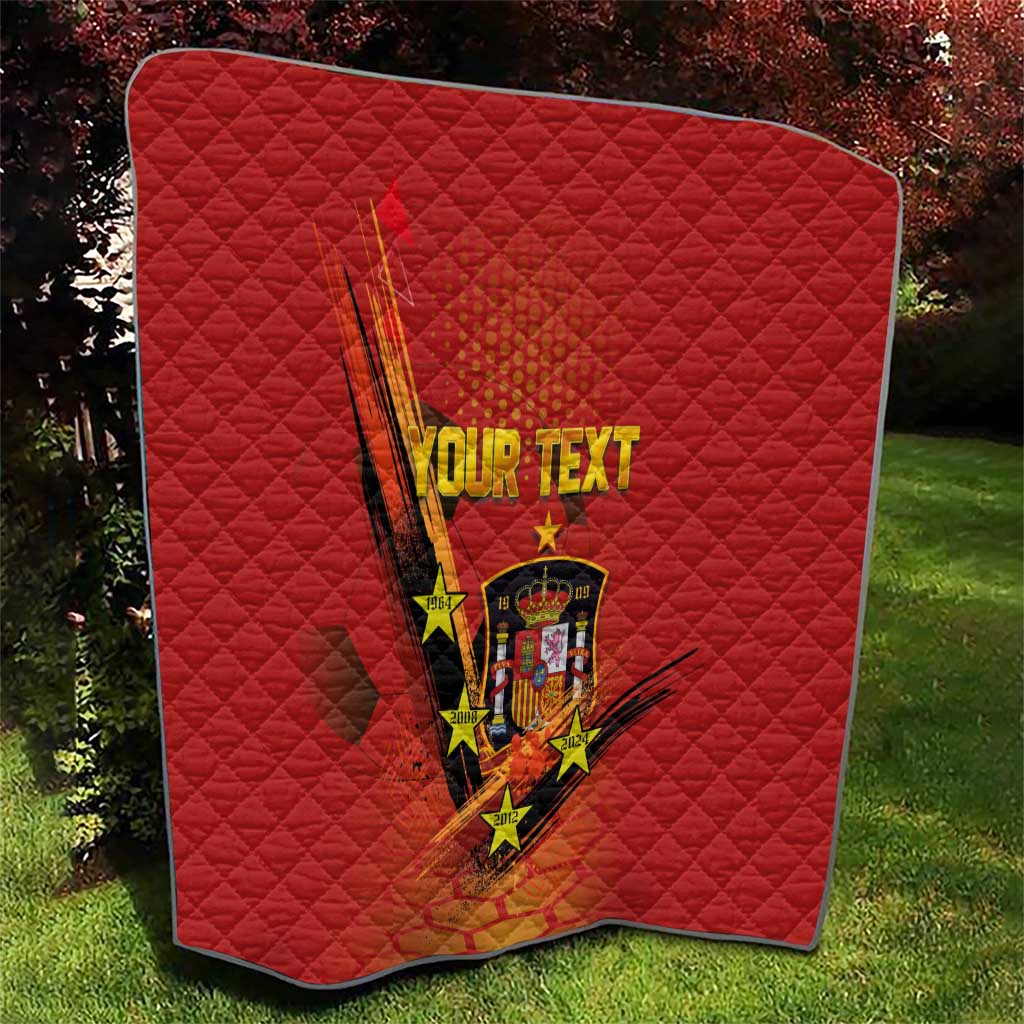 Personalised Spain Football 2024 Quilt La Roja The Fourth Time Champion European - Wonder Print Shop