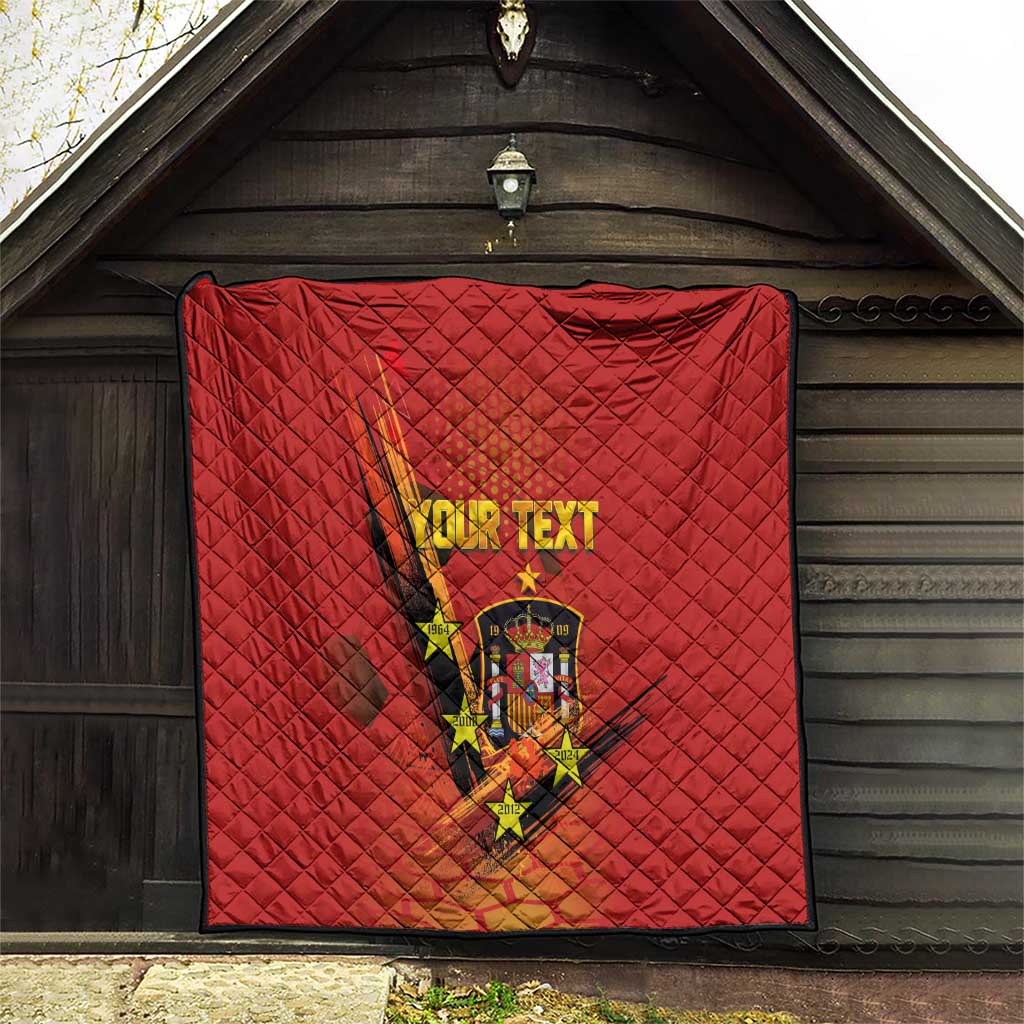 Personalised Spain Football 2024 Quilt La Roja The Fourth Time Champion European - Wonder Print Shop