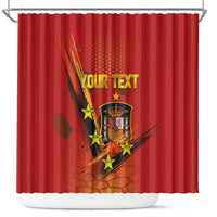 Personalised Spain Football 2024 Shower Curtain La Roja The Fourth Time Champion European