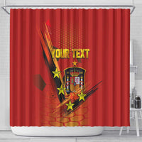 Personalised Spain Football 2024 Shower Curtain La Roja The Fourth Time Champion European