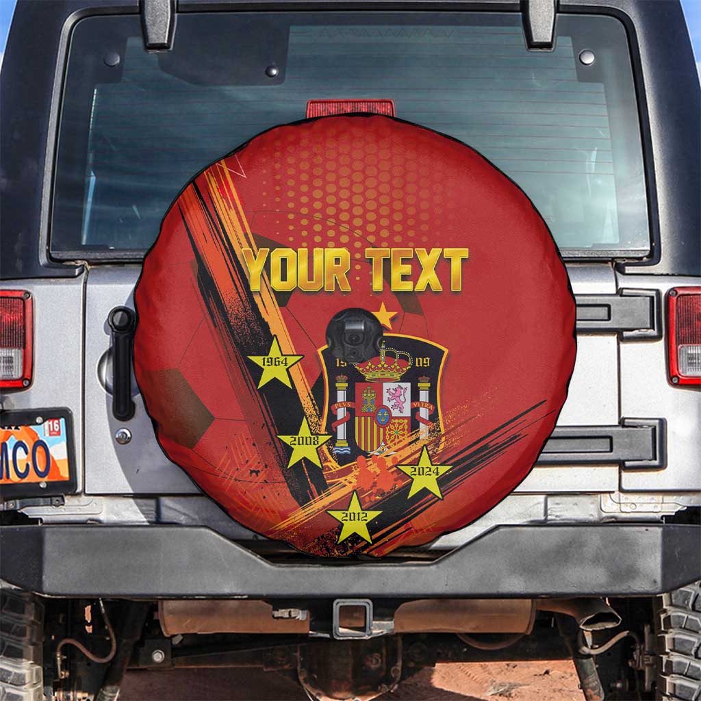 Personalised Spain Football 2024 Spare Tire Cover La Roja The Fourth Time Champion European - Wonder Print Shop